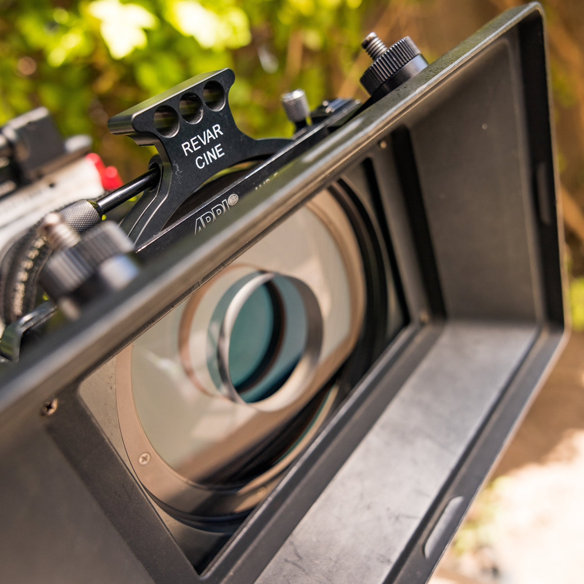 Revar Cine Donut Diopter installed in a cinema matte box