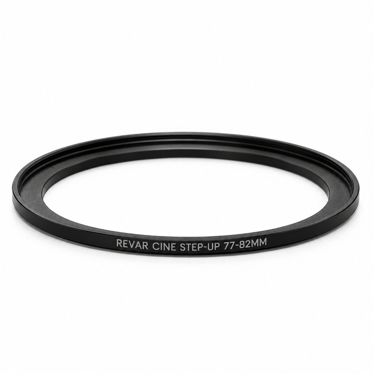 Revar Cine 77–82mm step-up ring for mounting 82mm filters on a lens with 77mm filter threads