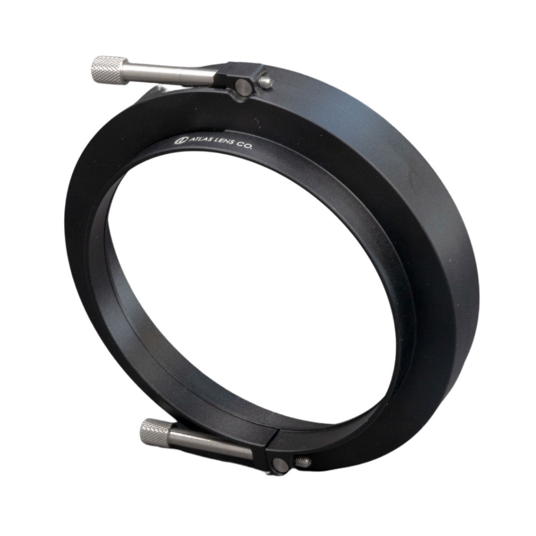 Rear view of the Atlas diopter holder and adjustment screws